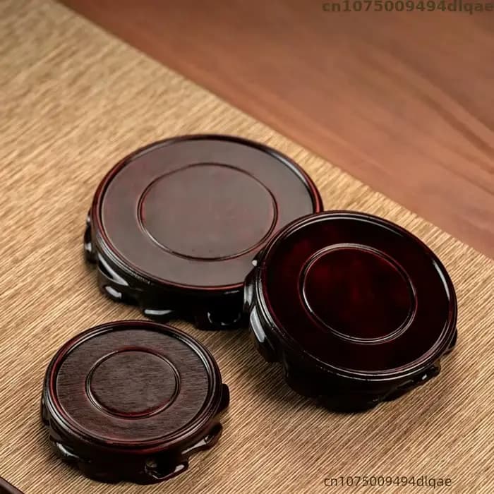 Support de présentation rond en bois simple pour vase, théière, statue de Bouddha, pierre, bonsaï, pot de fleurs, support décoratif de bureau