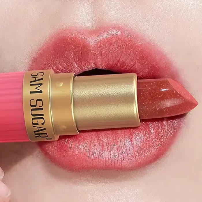 Rouge à lèvres luxueux à paillettes métalliques