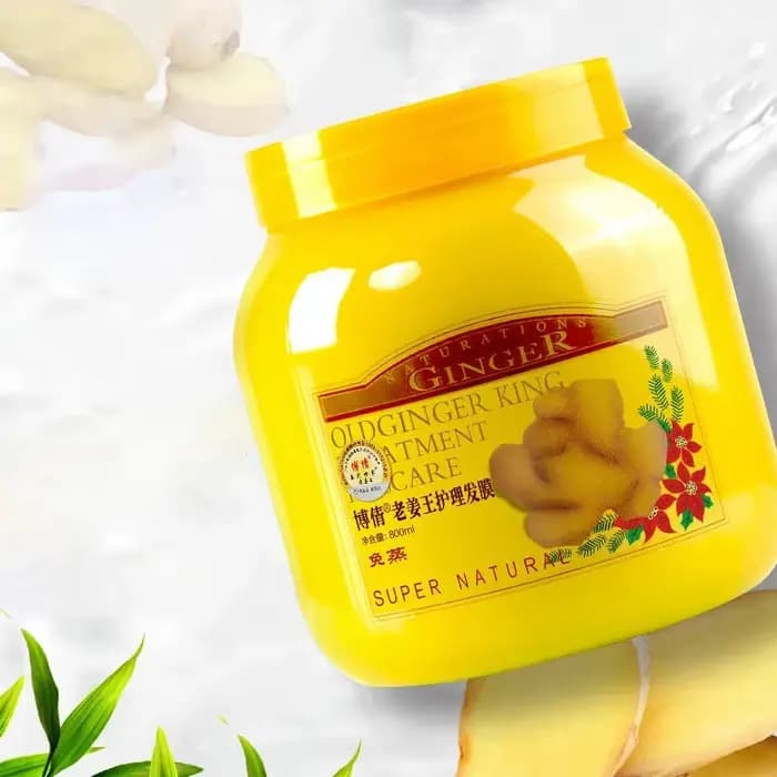Masque Capillaire Hydratant au Gingembre Réparateur pour Cheveux Abîmés, Crème de Soin Capillaire, Pommade Coiffante, Après-Shampoing Anti-Frisottis 500ML