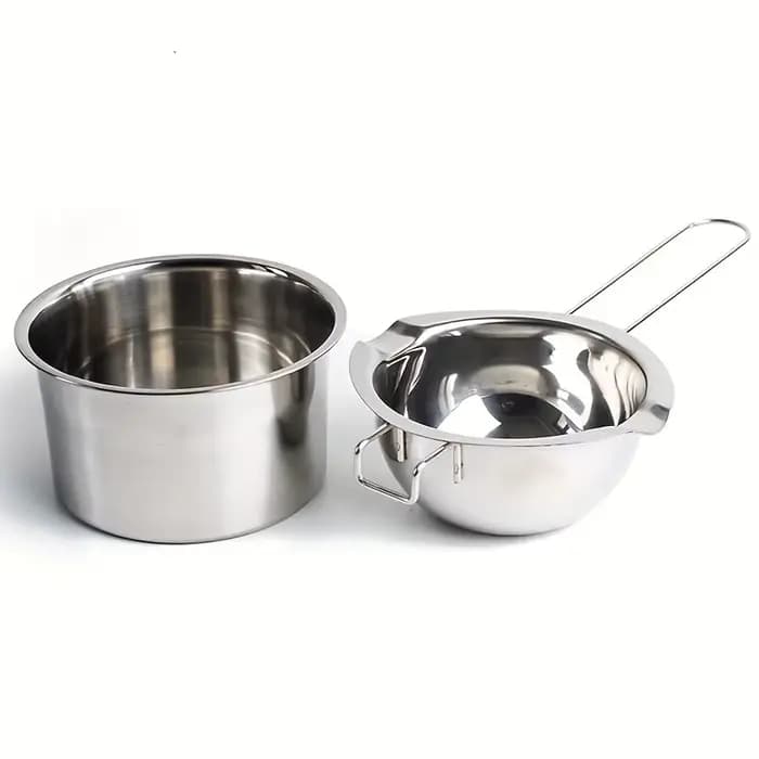 Lot de 2 pots de fusion de cire de 400 ml pour bougies DIY, ensemble de deux pots de fusion de cire (intérieur et extérieur) pour chocolat, bonbons, bougies et savon