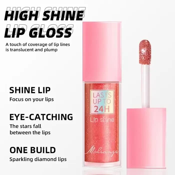 3 couleurs miroir imperméable à l'eau brillant à lèvres hydratant paillettes liquide rouge
