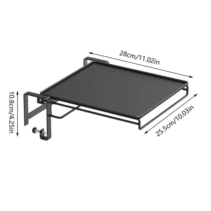 Meuble pliable mural, bureau, table de buanderie, étagère de cuisine gain de place avec porte-serviettes, extension de comptoir, rangement