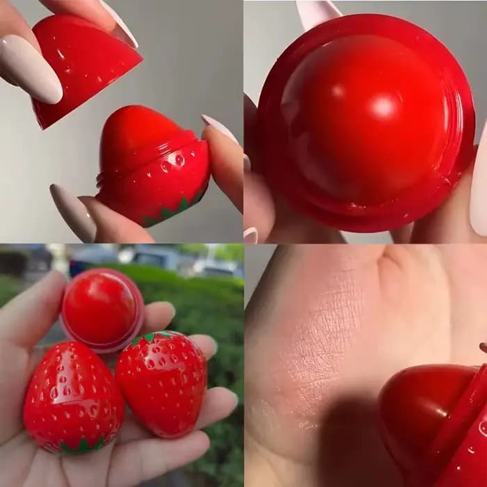 Lot de 1/4 baumes à lèvres hydratants longue durée à la fraise