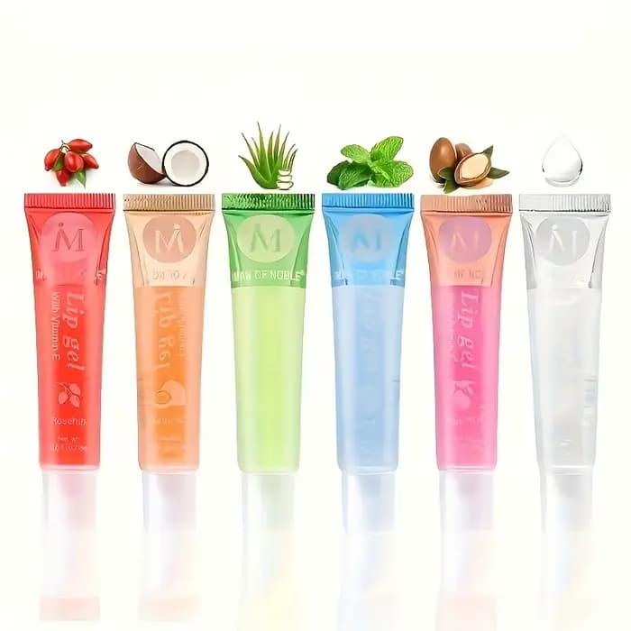 6 pièces/ensemble, brillant à lèvres transparent hydratant