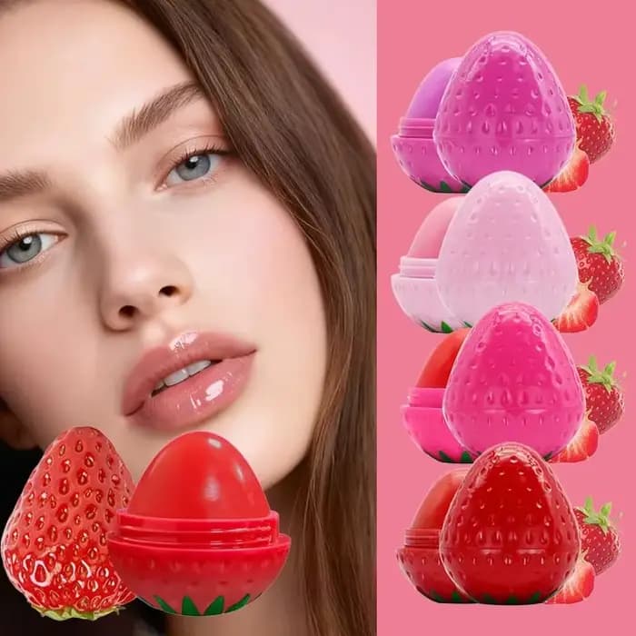 Lot de 1/4 baumes à lèvres hydratants longue durée à la fraise