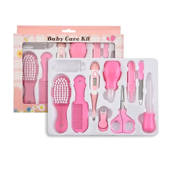 Kit de soins de santé pour bébé, 10 pièces/ensemble, pour enfants, ongles, cheveux, thermomètre, brosse de toilettage, tondeuse, anneau de dentition, brosse à dents, essentiels pour bébé