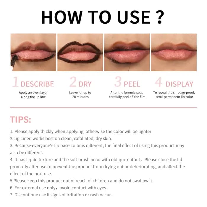 No Sacheu-Tatouage Lipstic Résistant à l'Eau et à l'Eau
