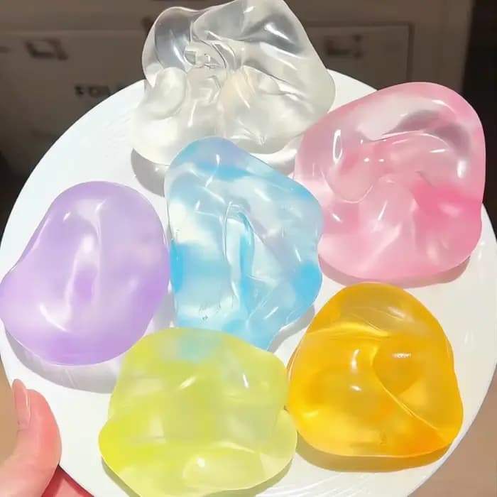 Balle à presser en gelée transparente Vaseline, colorée, à étirement lent, anti-stress, jouet sensoriel, cadeau de loisirs