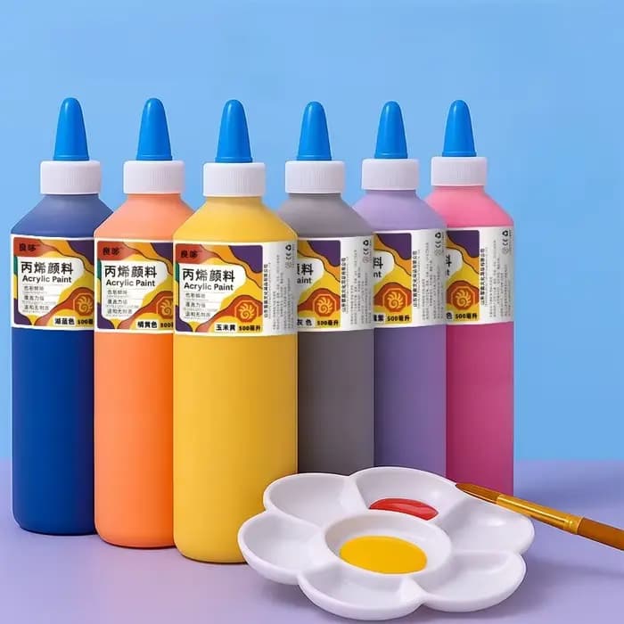Peinture acrylique imperméable anti-décoloration 500 ml pour peinture murale, peinture sur gypse, artisanat et fournitures artistiques