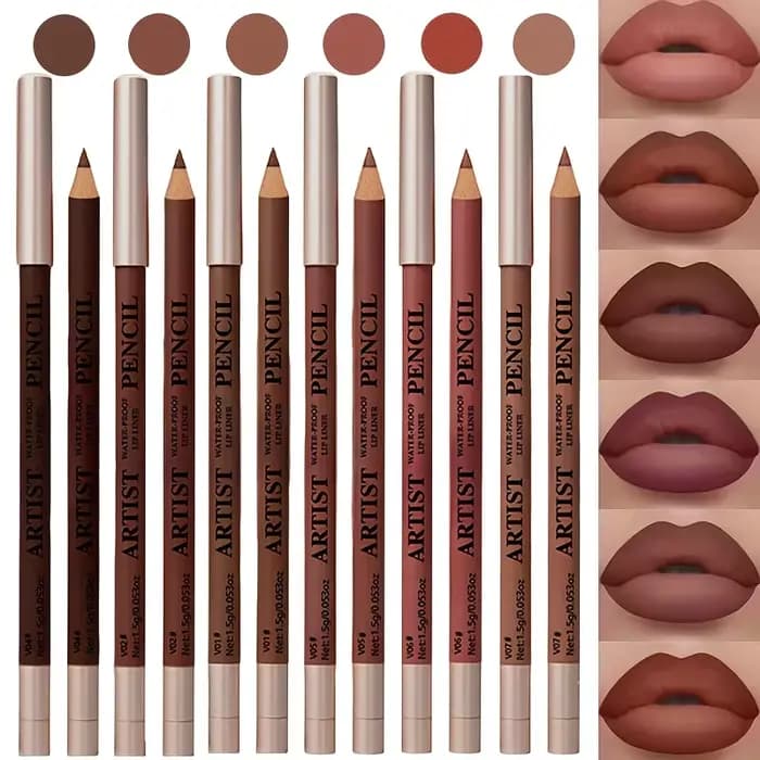 6 pièces/ensemble ensemble de crayons à lèvres et longue durée mat imperméable à l'eau rouge