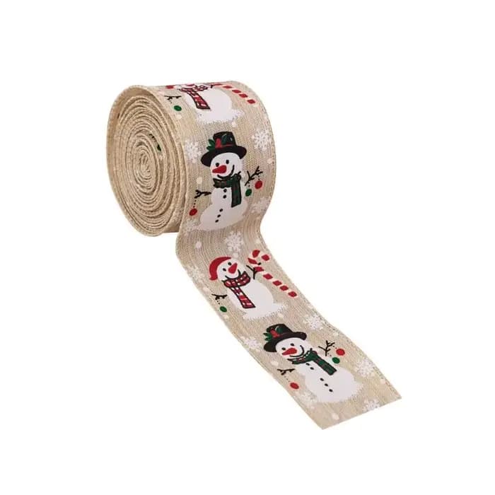 Ruban bonhomme neige Festival E8BD, décorations vacances en tissu Durable pour maison, le bureau, les vitrines