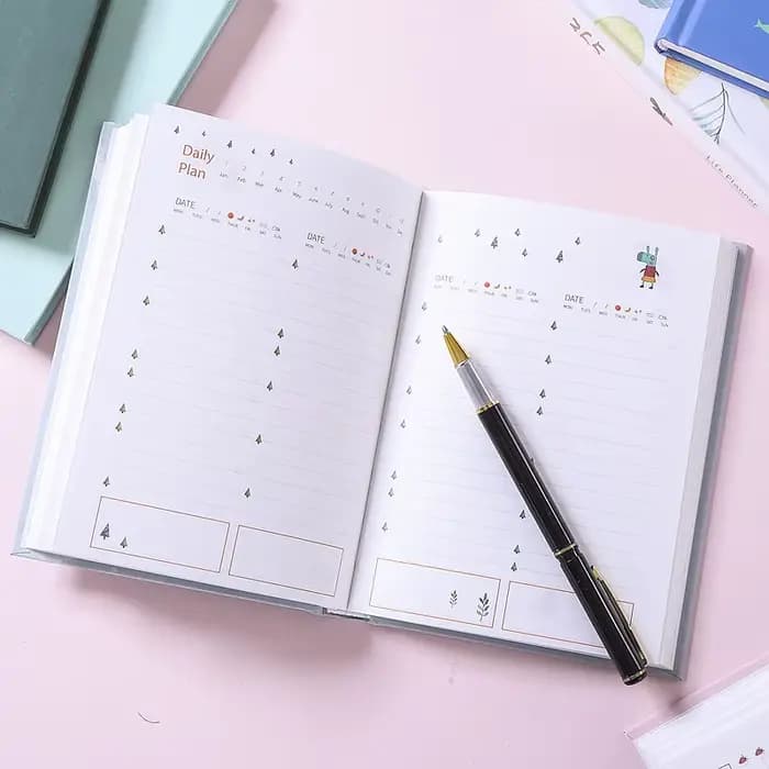 365 planificateur Agenda cahier coloré Page intérieure Illustration annuel Plan quotidien Journal Journal livre enregistrement vie papeterie cadeaux
