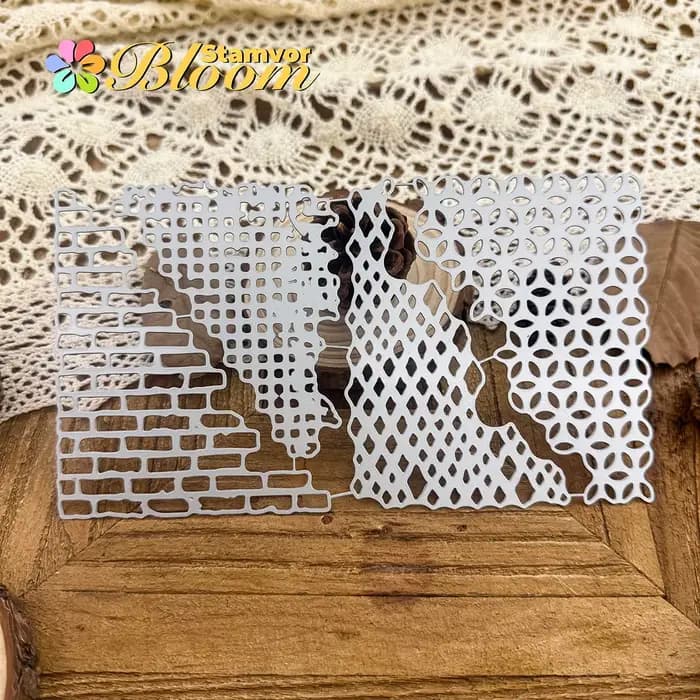 Original rétro cassé Texture dentelle brique mur arrière-plans métal matrices de découpe Scrapbooking décoratif gaufrage