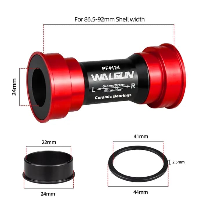 Walgun PF4124 BB86 92 supports de pédalier Pressfit vtt vélo de route BB PF4130 PF41DUB coque de cadre 86.5-92mm pour Shiman SRM DUB GXP