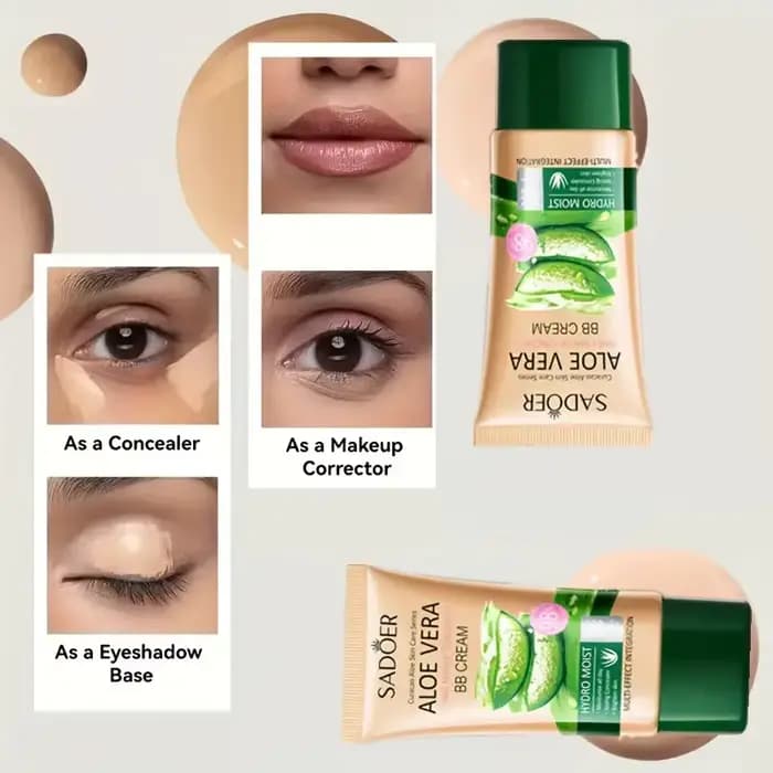 Aloe Vera BB crème-hydratant et dissimulant au collagène fond de teint à couverture complète