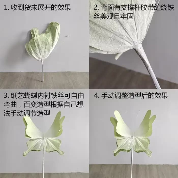Fleur Papillon Artificielle en Papier, Décoration Murale de Fond de Mariage, Accessoires d'Exposition de Fenêtre pour ixd'Anniversaire