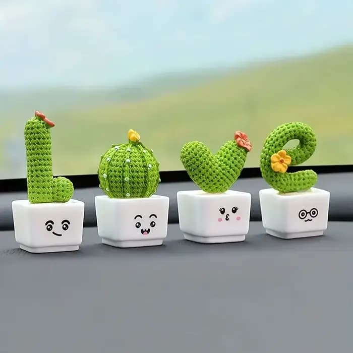 1 ensemble/4 pièces résine succulente Cactus Mini plante verte voiture bureau maison salon artisanat décoration de la maison fée jardin fée jardin