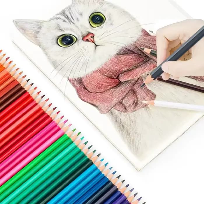 Ensemble de crayons de couleur à base d'huile, 12 à 24 nuances, pour professionnels, dessin de portraits, coloration lisse, croquis détaillé