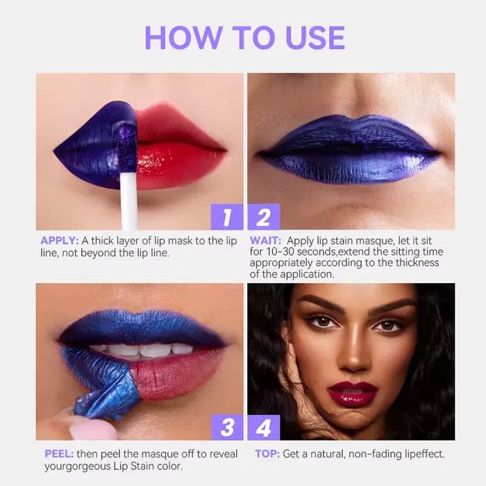 Teinte de tache de lèvres Peel Off tatouage rouge