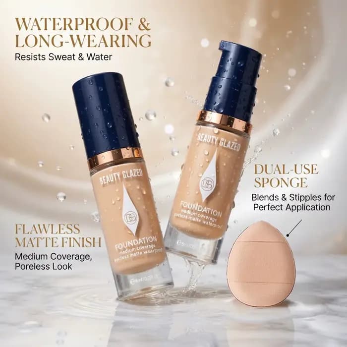 Ensemble de maquillage pour le visage : 2 fonds de teint mats + 1 éponge
