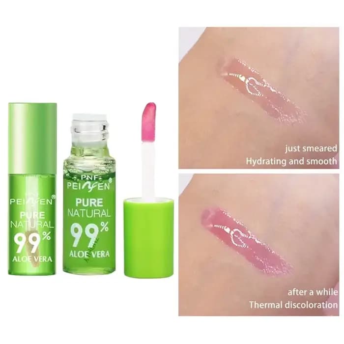 1 pièces hydratant naturel Aloe Essence brillant à lèvres couleur variable Portable imperméable longue durée nutritif