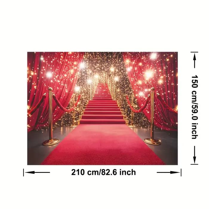 1 arrière-plan de photographie élégant sur tapis rouge et étapes - parfait pour les types de mariage, de fête et de studio à domicile