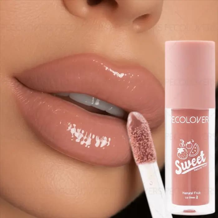 1PC Gloss à lèvres naturel nude haute brillance - Hydratant longue durée