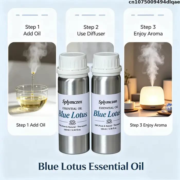 Huile parfumée naturelle Blue Lotus pour diffuseurs à bâtonnets, diffuseur d'arômes, parfum d'ambiance pour hôtels et maisons
