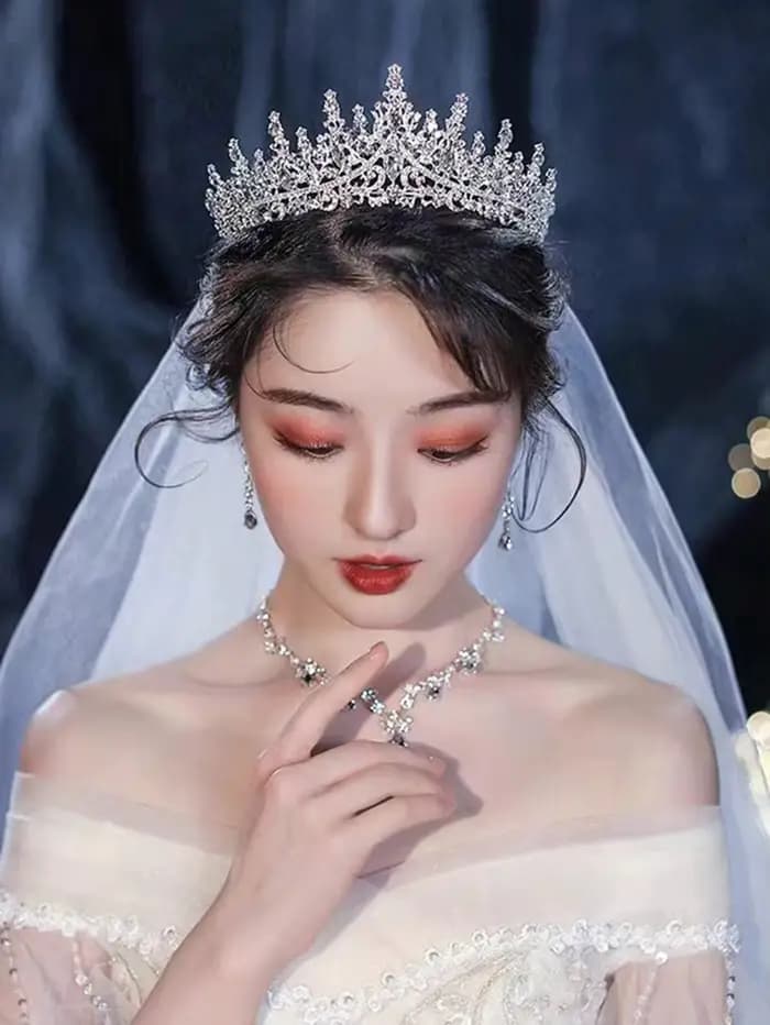 Couronne de mariée de style baroque européen, entièrement sertie de diamants, pour mariage, dîner, anniversaire, défilé, coiffure incrustée de diamants