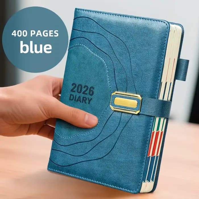 Carnet de planification 2026, bloc-notes, disposition professionnelle, pages audacieuses quotidiennes et couverture rigide renforcée – Design élégant, carnet de planification