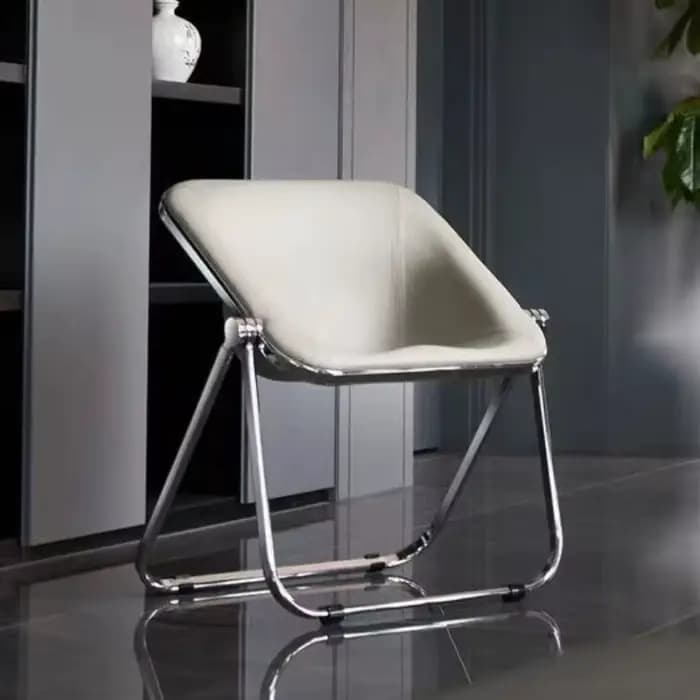 Chaises de salon pliantes portables modernes simples, pieds de banc en métal, chaise de vanité en acrylique, tabouret de chambre à coucher, meubles de maison