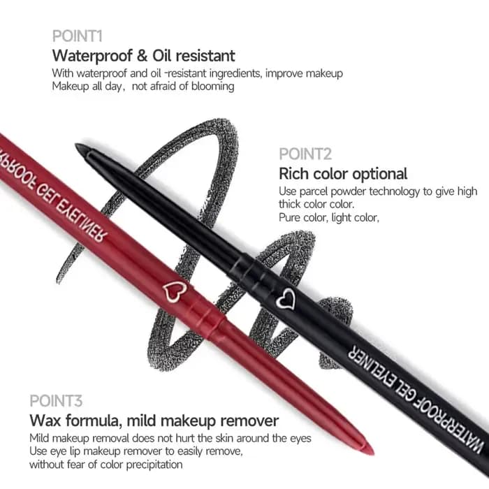 Crayon Eyeliner marron imperméable longue durée bleu noir