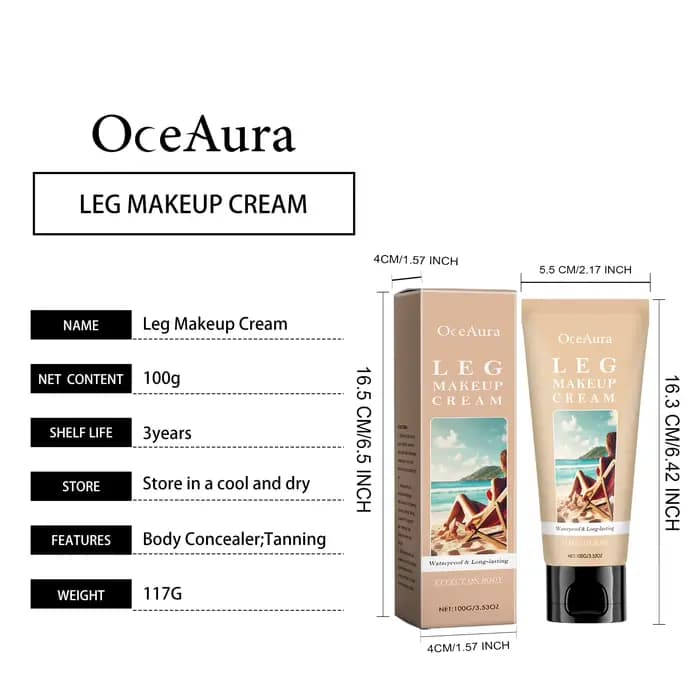 Fond de Teint Corps Effet Bronzant Maquillage Jambes Waterproof Longue Tenue Unifie