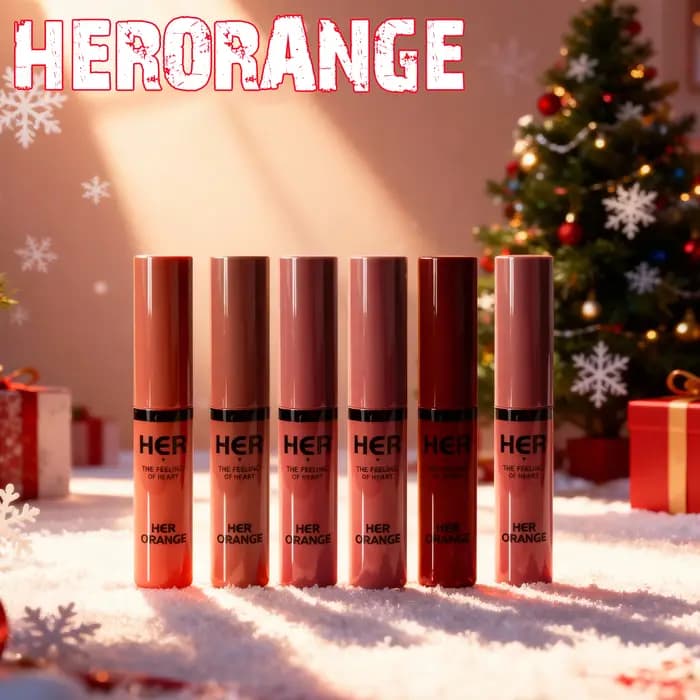 Herorange Gloss à lèvres brillant hydratant longue tenue effet verre – Cadeau de Noël