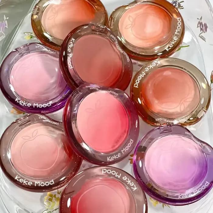 Fard à joues rose pêche, violet mat, teinte des joues, maquillage durable, éclaircissant, douceur soyeuse du visage, Palette de poudre Rouge, cosmétiques
