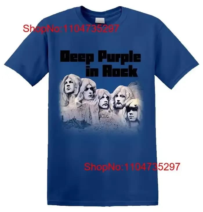Violet profond 'In Rock' t-shirt vintage lavé haut décontracté pour un usage quotidien graphique mode streetwear légèrement unisexe