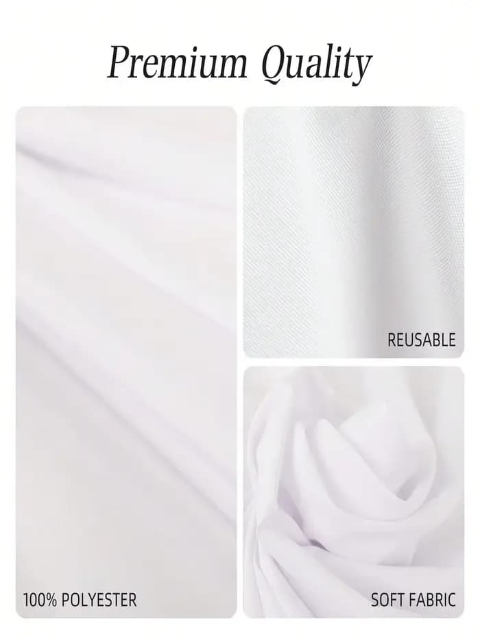 Nappe blanche, style moderne, polyester, ronde, résistante aux taches, infroissable, lavable, cuisine, salle à manger, mariage, banquet