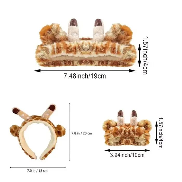 Bandes de Sauna artificiel astiques et Absorbantes en Forme de Girafe pour le Lavage du Visage, Accessoire de Soins de la Peau, pour le Maquillage