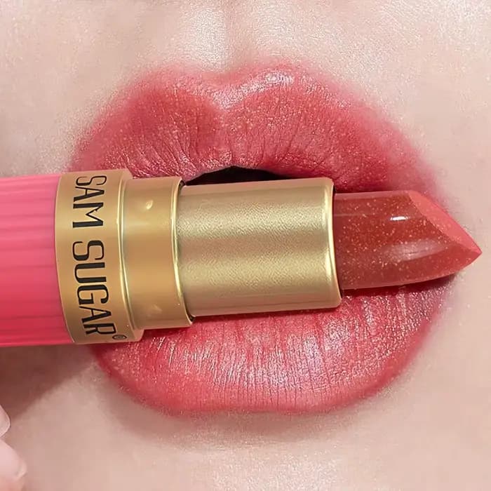 Rouge à lèvres luxueux à paillettes métalliques