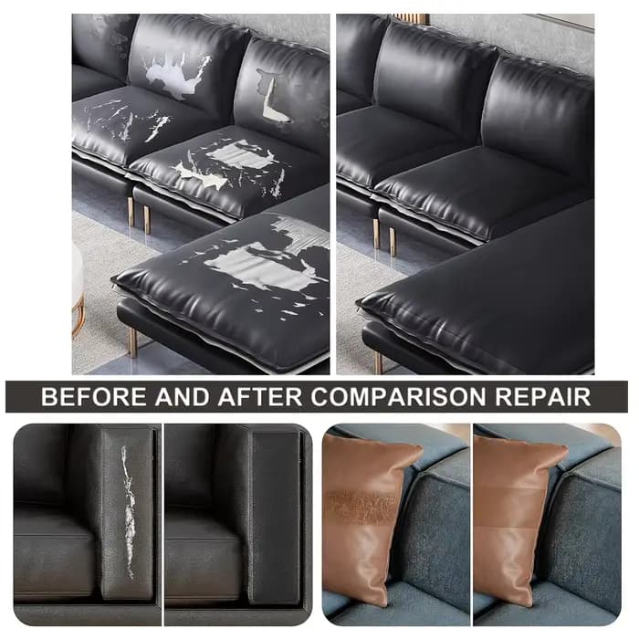 Ruban de réparation du cuir disponible en plusieurs couleurs 3,1 pouces x 60 pouces, réparation du cuir auto-adhésive, adapté aux meubles