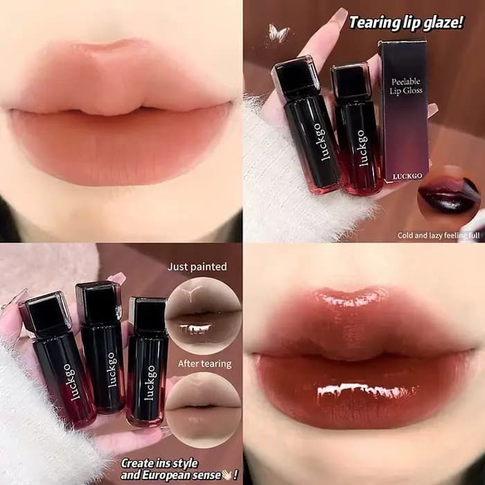6 Couleurs Teinte à Lèvres Waterproof Peel-Off Effet Tatouage Longue Tenue Mat Rose Rouge Brun Maquillage Contour