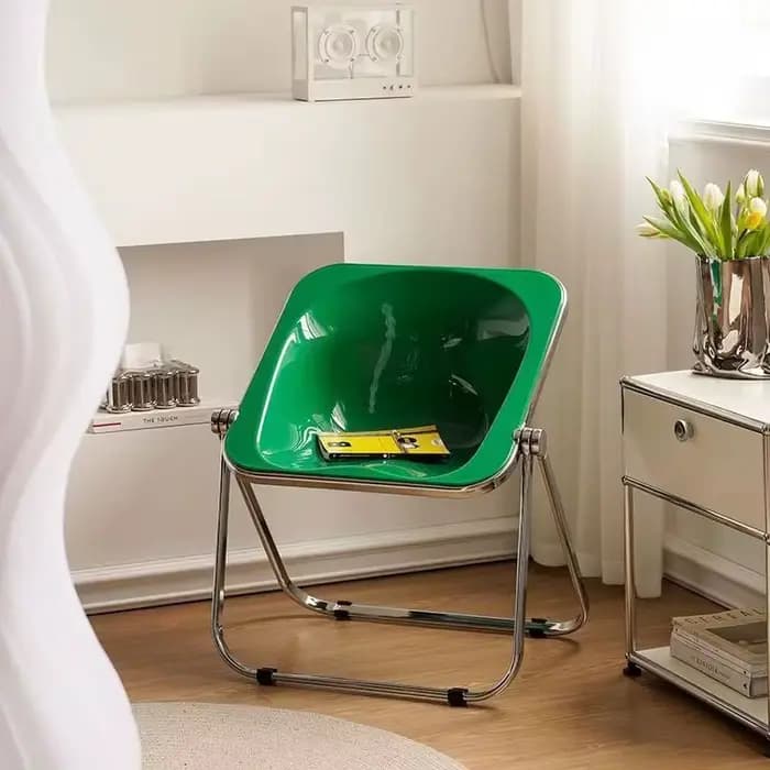 Chaises de salon pliantes portables modernes simples, pieds de banc en métal, chaise de vanité en acrylique, tabouret de chambre à coucher, meubles de maison