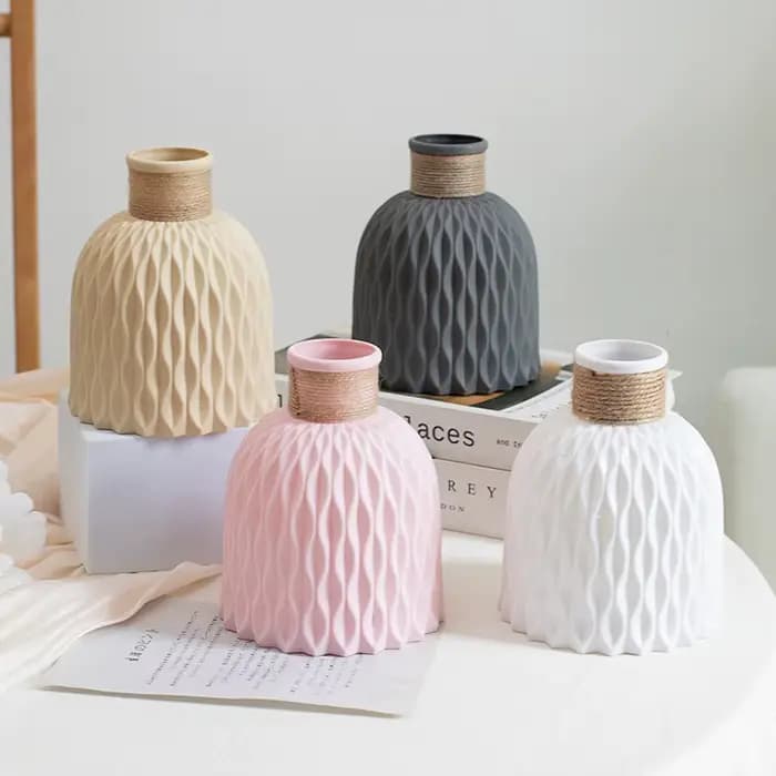 Vase à fleurs en plastique avec UL, pot de fleurs bricolage, porcelaine de salon, articles de fleurs, ornements de décoration pour la maison