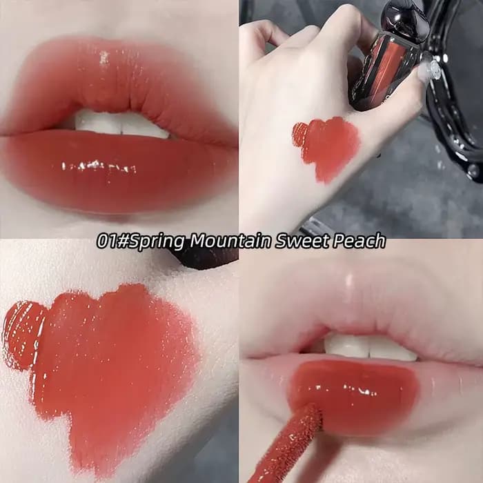 Gege Bear Gloss et laque à lèvres effet verre, Rouge à lèvres effet miroir, Gloss hydratant, Longue