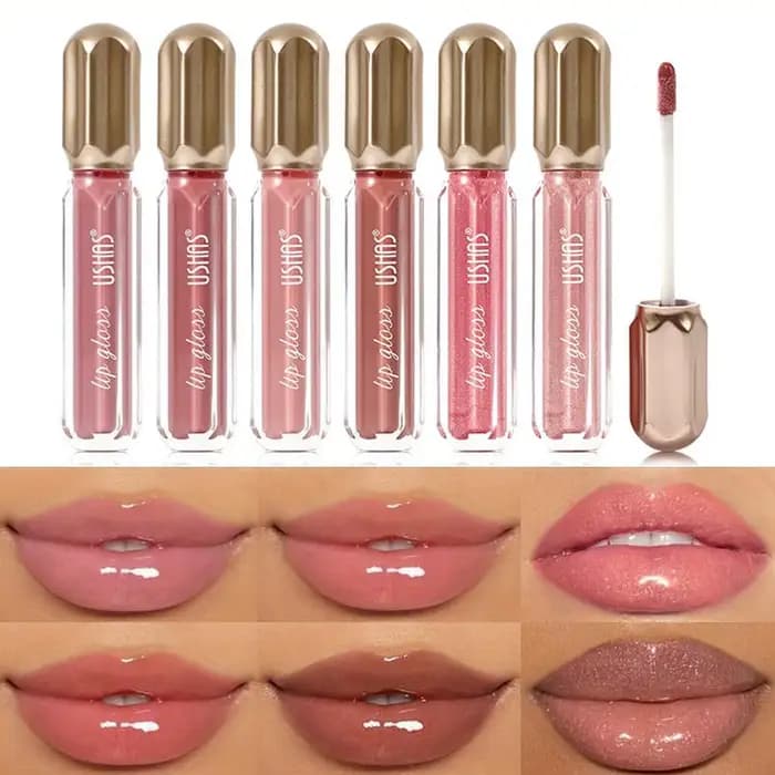 Miroir perle brillant à lèvres imperméable longue durée hydratant rouge