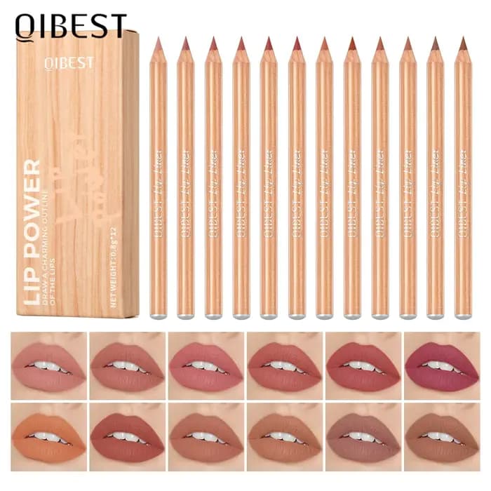 QIBEST 12 pièces/ensemble crayon à lèvres mat contour