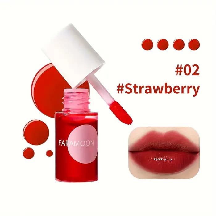 Rouge à lèvres liquide Fruity Jules Tint, teinte brillante à l'eau, hydratant, imperméable, antiadhé