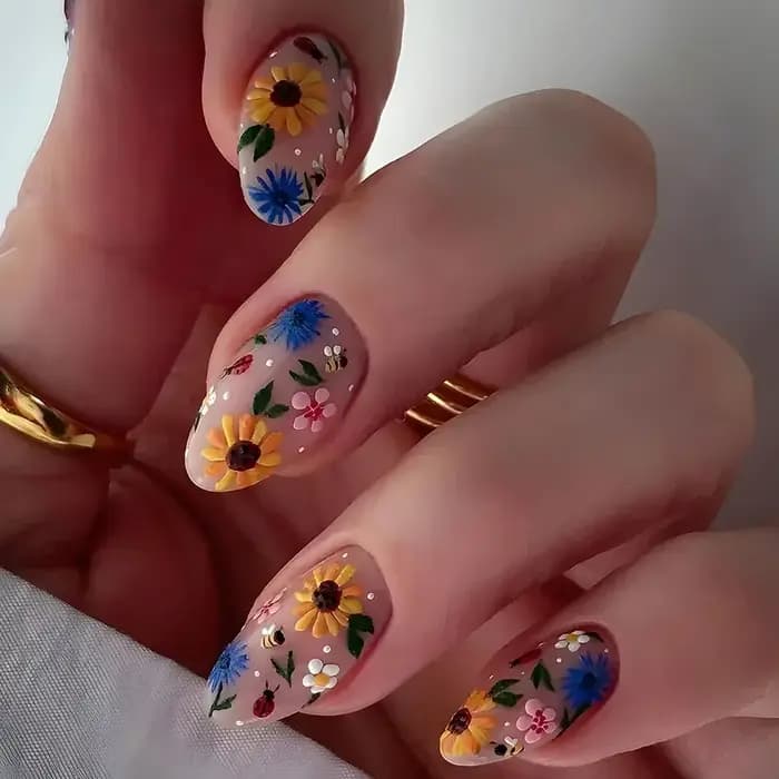 Faux ongles français en amande mate