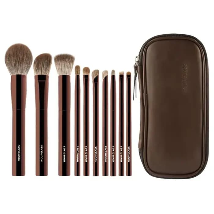 Ensemble de pinceaux de maquillage sablier 10 fards à paupières doux et pratiques