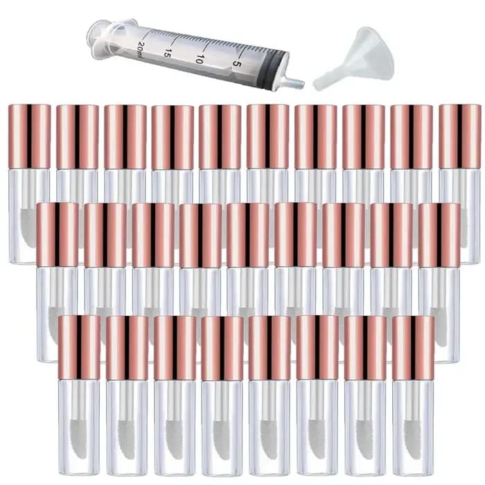 Tube vide de brillant à lèvres en or Rose de 2ML